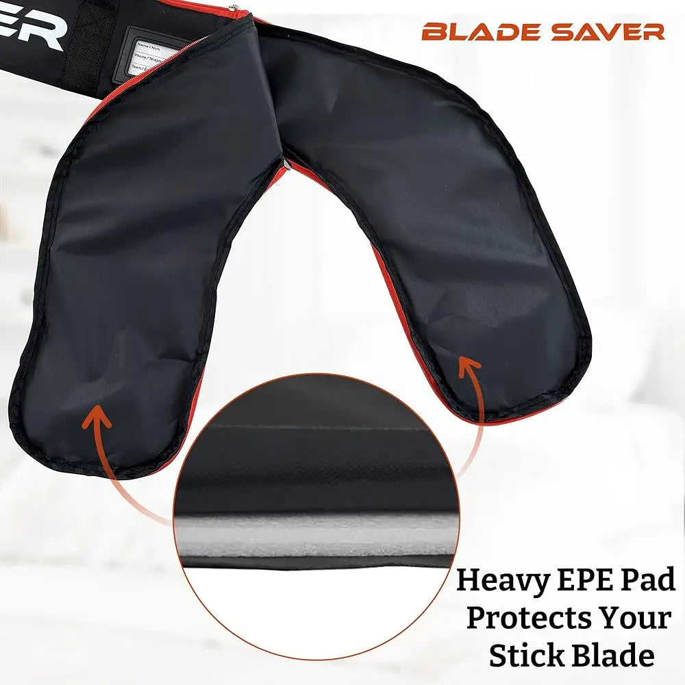 Ice Hockey Stick Bag for Travel - Premium Padded Adjustable Hockey Stick Travel Bag with Durable Zippers and Snaps