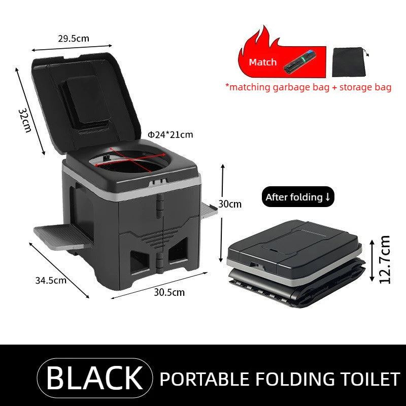 Portable Odor-Resistant Folding Camping Toilet  (Adult-Sized)