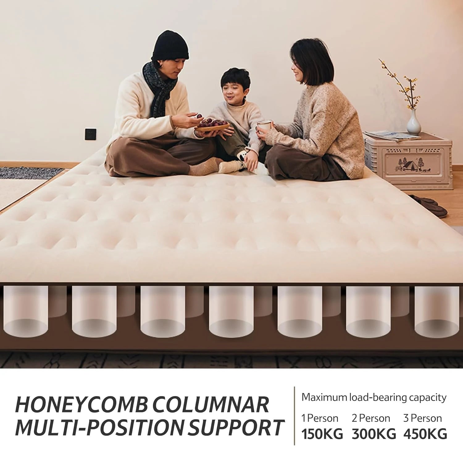 Camping Mattress 2 or3 Person Air Bed with Built-in Pump