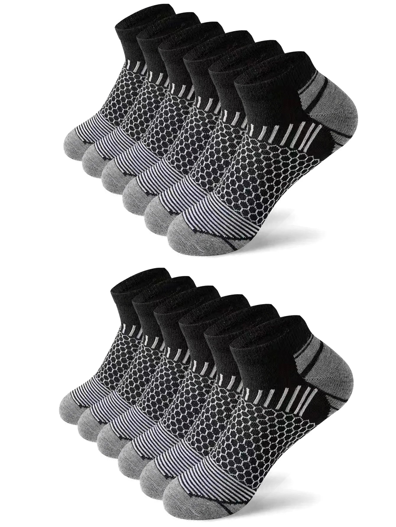 12Pairs High Qualit Athletic Socks Men's Ankle Socks Running Cyclling Waist Honeycomb Design And Firm Sports Leisure Socks Gifts from China