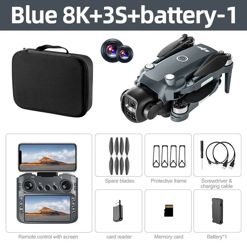 Lenovo V988  Drone Professional 4K HD 8K Dual Camera Remote control with large screen 5G WIFI FPV Foldable Quadcopter RC Dron