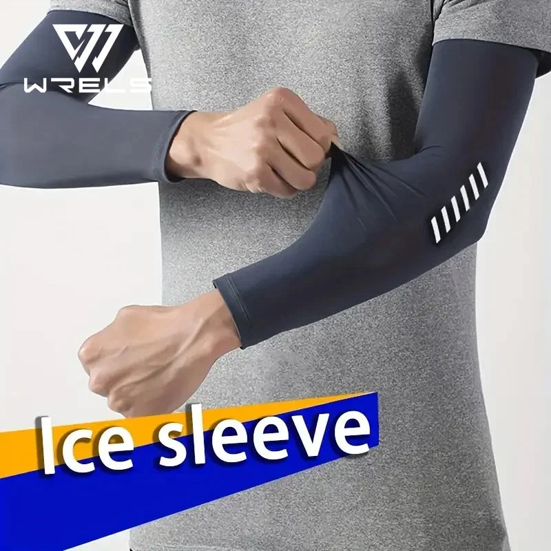 1 Pair Men's Lightweight Breathable Cooling Sports Sleeves Ice Silk Fabric Sweat-Absorbent for Cycling Fishing Running & Hiking from China