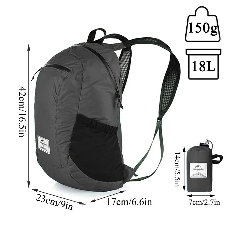 Ultra Lightweight 18L Portable Waterproof Nylon Outdoor Backpack