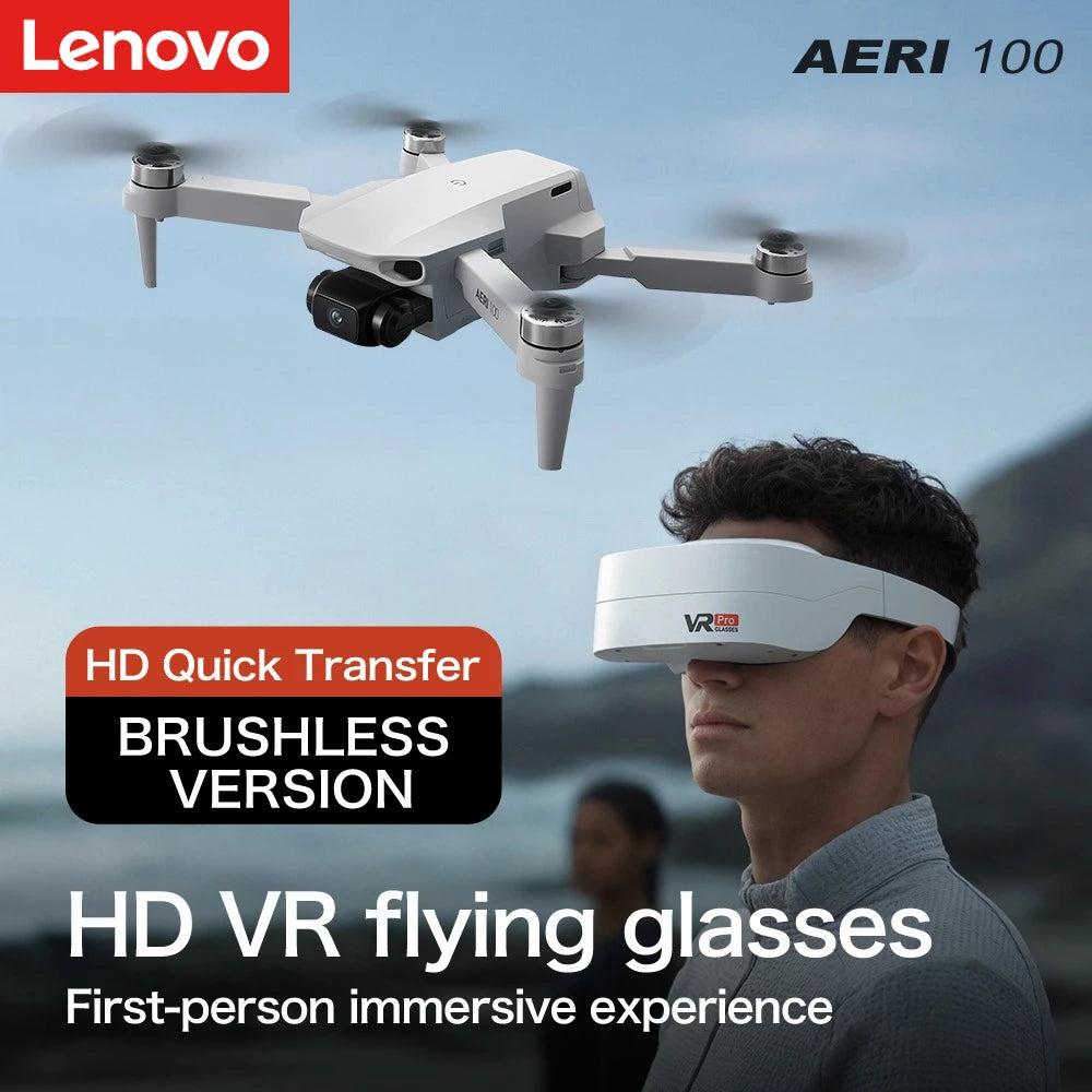 Lenovo Aeri100/Aeri100VR Remote Control Drone 5G WIFI RC Drone Quadcopter Obstacle Avoidance 8K HD Dual Camera FPV Mini Drone Toys from China