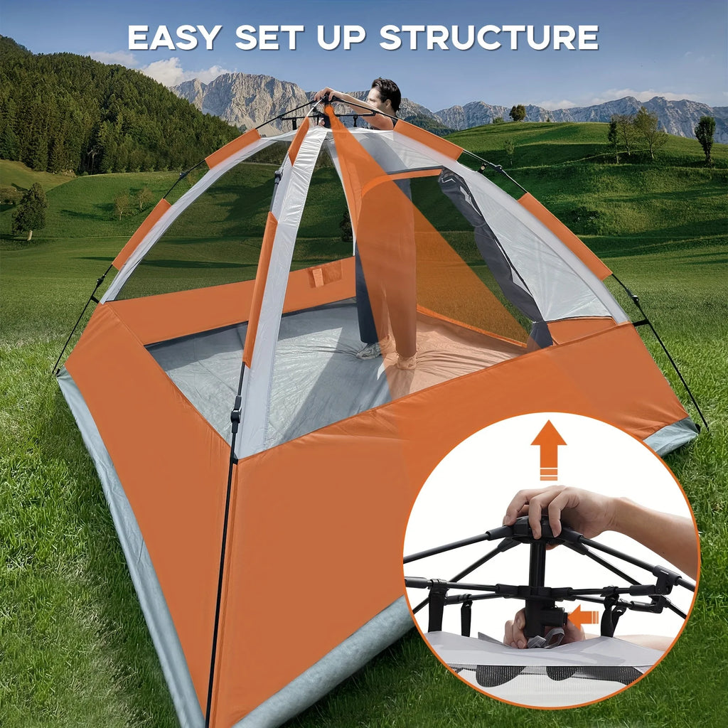 Waterproof Windproof Pop Up  3-4 Person Instant Easy Set Up Camping Tent with Removable Rain Fly