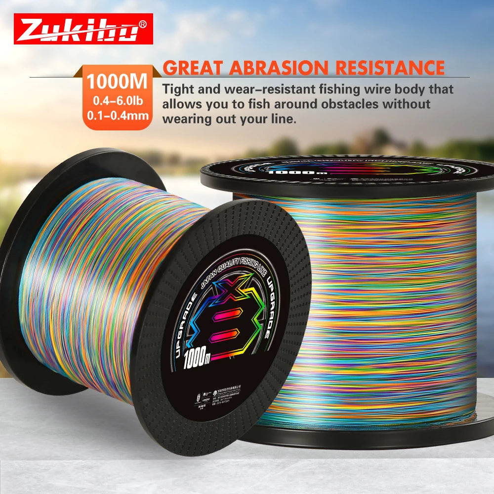 1000M/500M Japan Original X-BRAID Upgrade X8 Super Strong Saltwater Fishing Line 8 Strands Multifilament Muiltcolor PE line from China