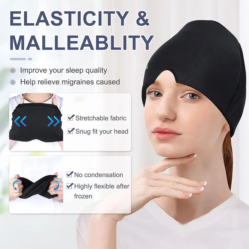 Gel Cold Compress Eye Mask Migraine Relief Cold Compress and Therapy Head Wrap For Pressure Relieve