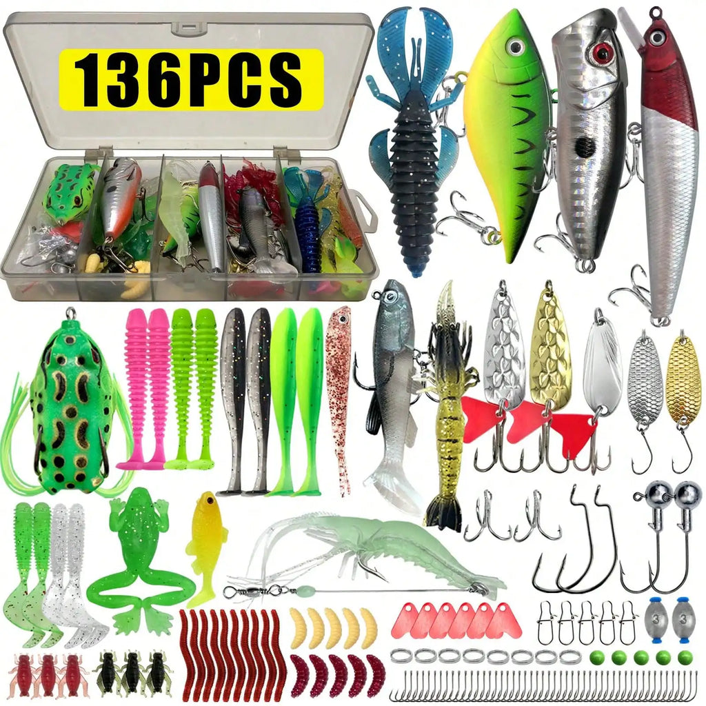 Multi-Size Mixed Fishing Lure Set Multi-Layer Storage Tackle Box Professional Bait Kit For Trout Perch Bass Outdoor Angling Gear