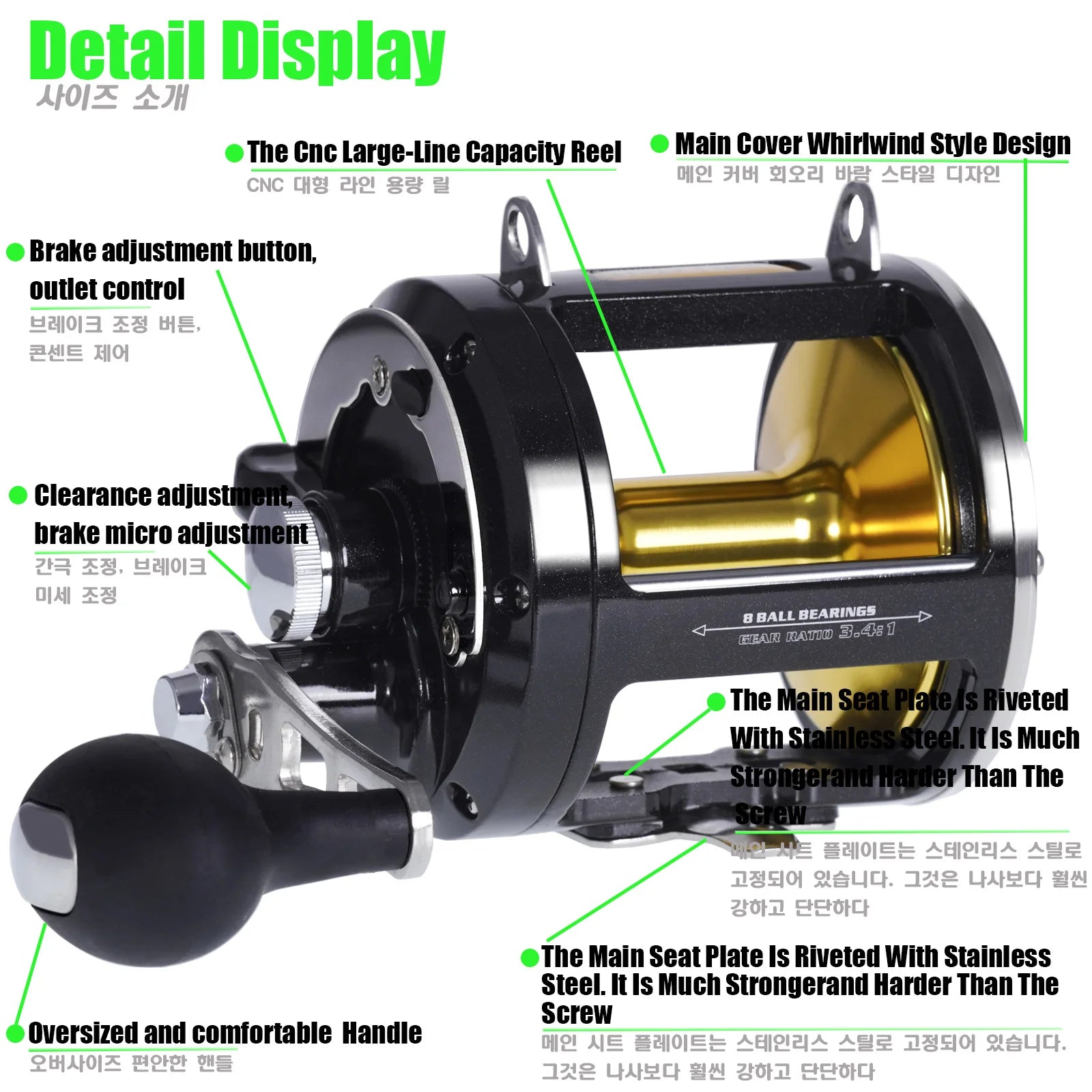 Trolling Drum Fishing Reels All Aluminum Alloy Body Sea Saltwater Accessories Drag 30KG Jigging Reel Boat Carretilha De Pesca from China