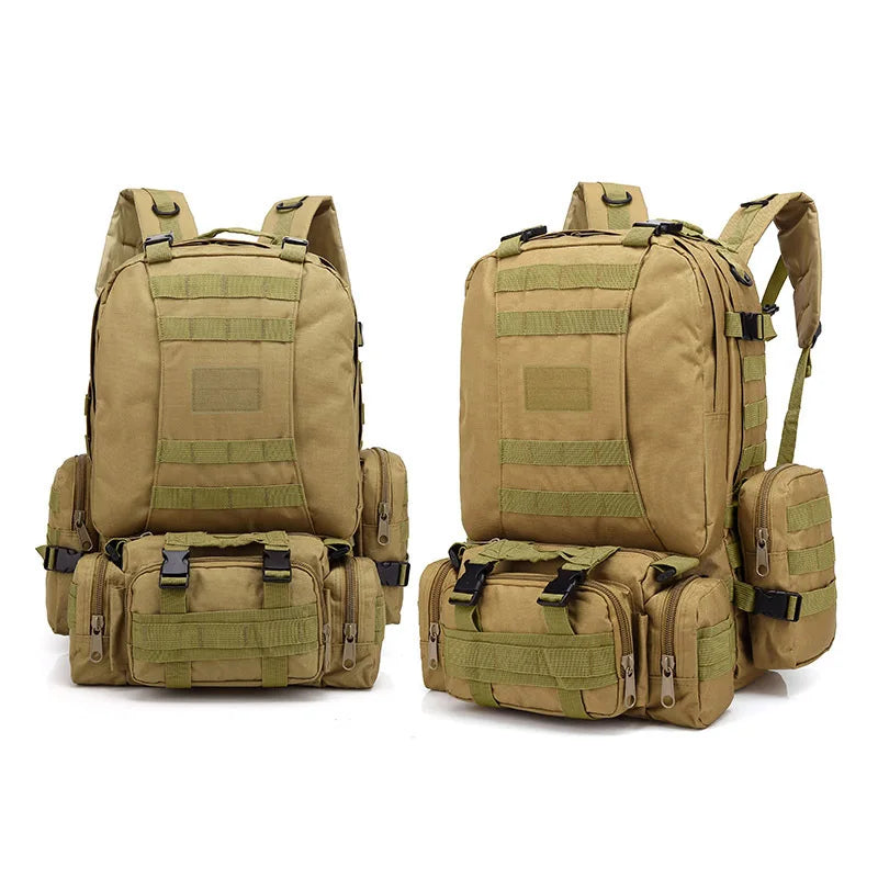 Men's Large Capacity 55L Backpack Tactical Backpack Outdoor Hiking Climbing Army Rucksacks Waterproof Camping Bags