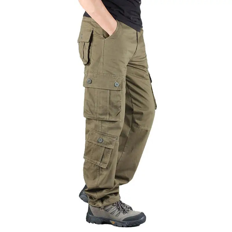 Men's Tactical Camouflage Overalls High-Quality Cotton Multi-Pocket Trousers Sports Training Casual Work Pants from China