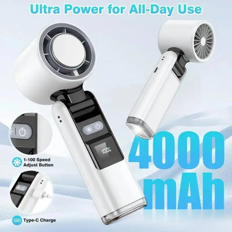 Mini High-speed Handheld Cooling Fan USB Rechargeable