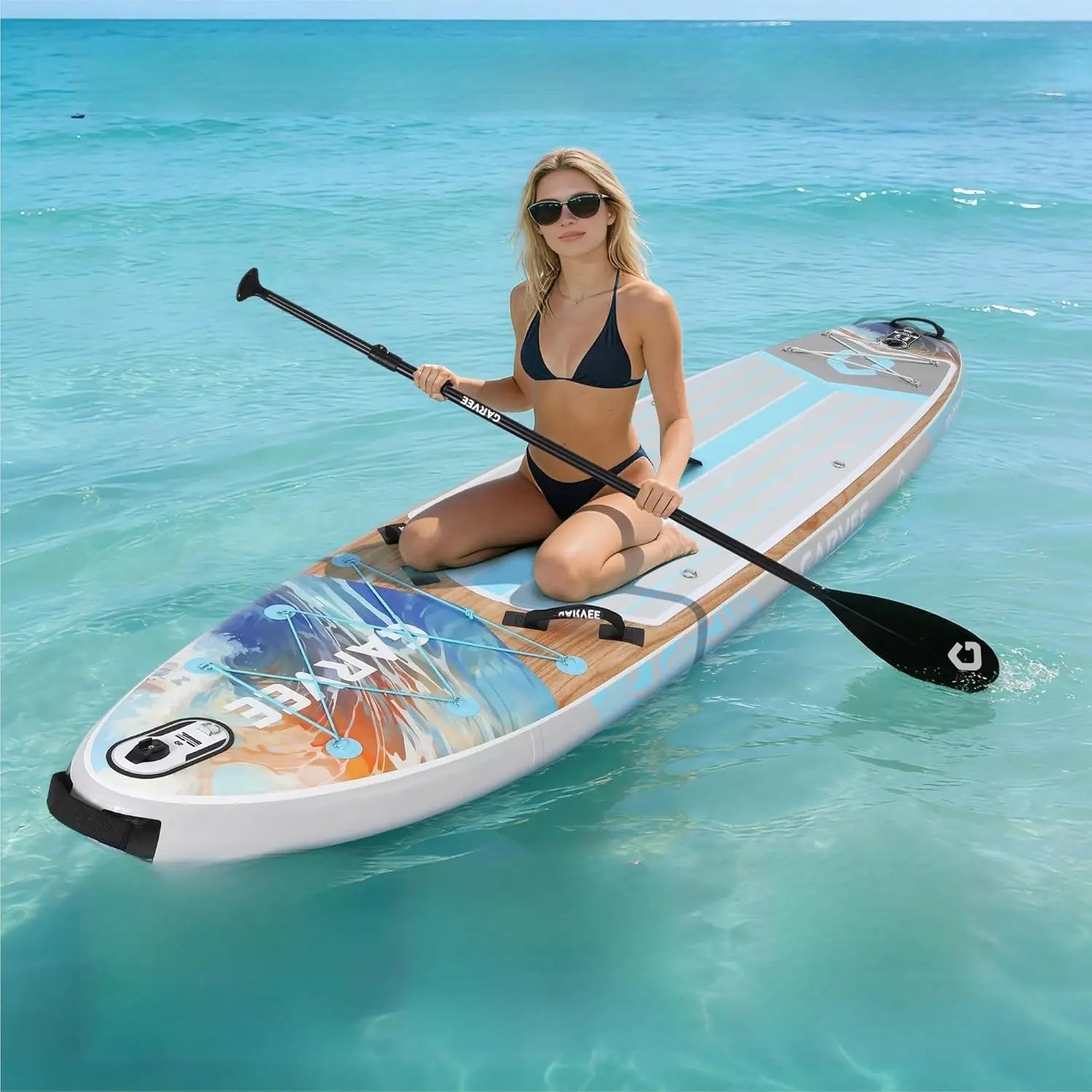 11ft Inflatable Paddle Board, Inflatable Stand Up Paddleboards with Premium SUP Accessories,  450lbs Capacity, with Camera Mount