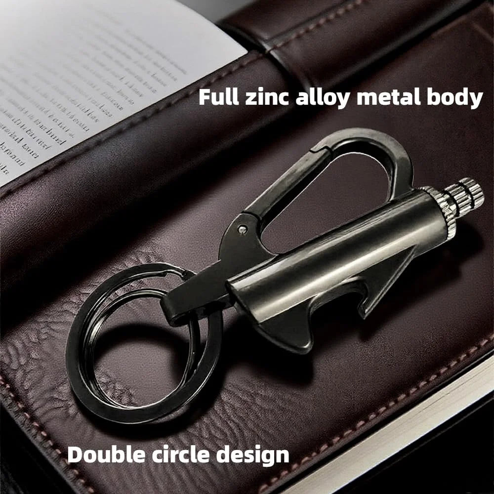 Keychain Lighter Multi Function Refillable Waterproof Flint Fire Starter and Bottle Opener