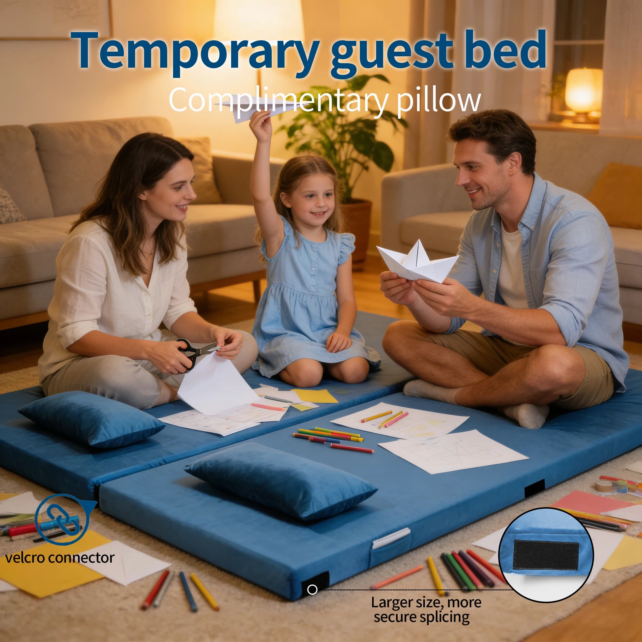 Memory Foam 3inch Sleeping Non-Slip Floor Camping Mattress Pad
