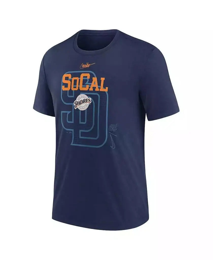 Men's Navy San Diego Padres Rewind Retro Tri-Blend T-shirt
