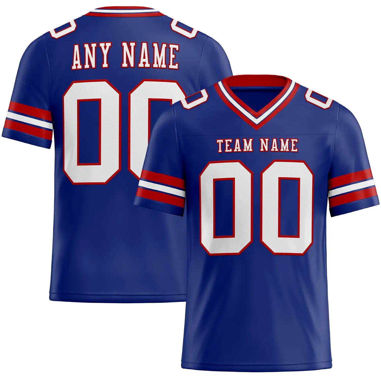Custom Team Name, Your Name and Number V Neck Soccer Jersey Men