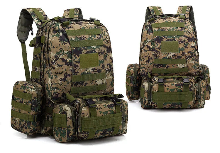 Men's Large Capacity 55L Backpack Tactical Backpack Outdoor Hiking Climbing Army Rucksacks Waterproof Camping Bags