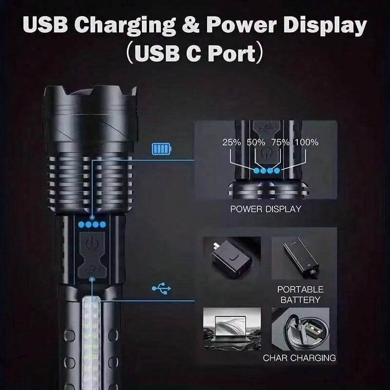 Flashlight/Camping Light/Emergency Light USB-C Rechargeable