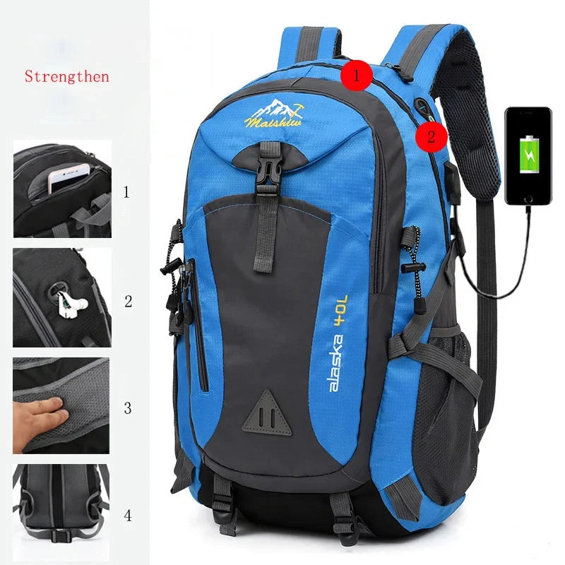 Anti-theft Mountaineering Waterproof Backpack Men Riding Sport Bags Outdoor Camping Travel Backpacks Climbing Hiking Bag For Men from China
