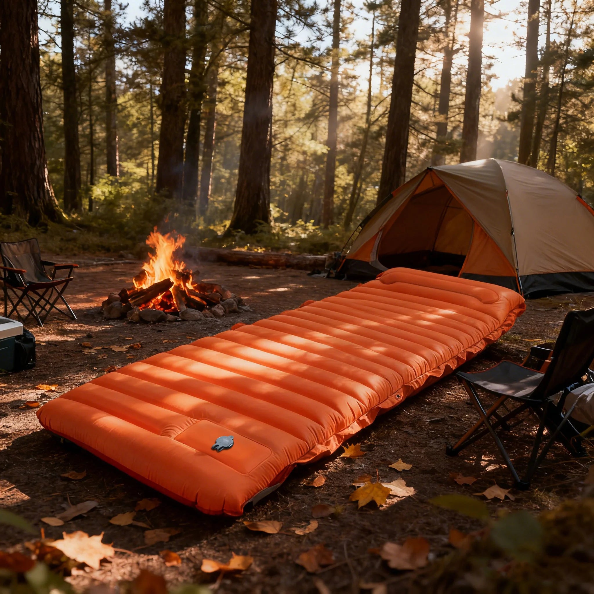 Extra Thick 4 Inch Outdoor Camping Sleeping Pad  with Built-in Foot Pump from China
