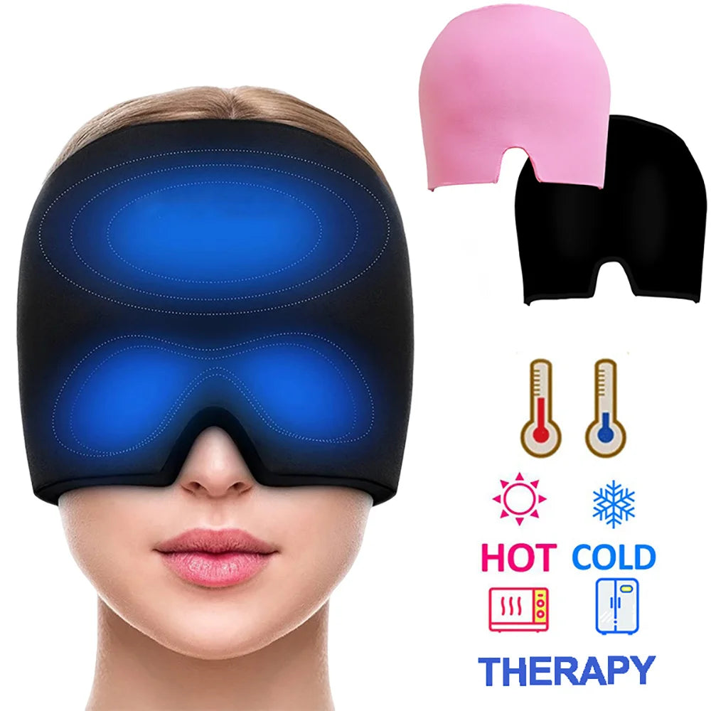 Gel Cold Compress Eye Mask Migraine Relief Cold Compress and Therapy Head Wrap For Pressure Relieve