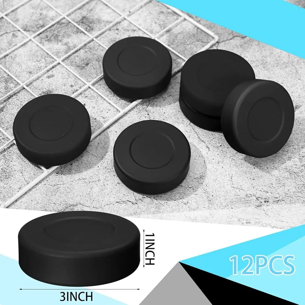 12/24 Pcs Assorted Ice Hockey Pucks Diameter 3\ Thickness 1\ Lightweight Hard Hollow Plastic Pucks for Practicing and Traini
