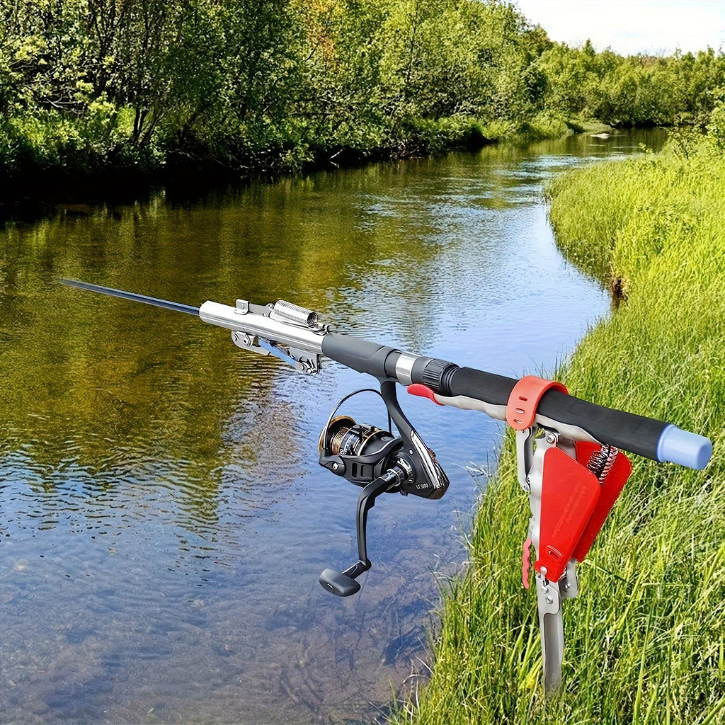 Automatic Spring Fishing Rod Holder (1 Pack, Stainless Steel)