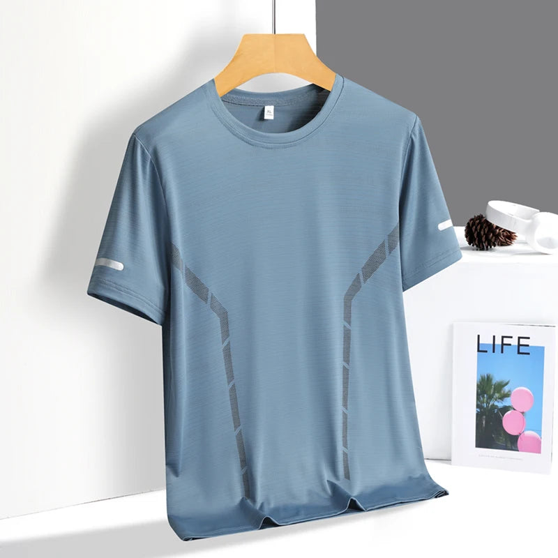 Reflective Quick Dry Short Sleeve Breathable Fitness Sports T-shirt