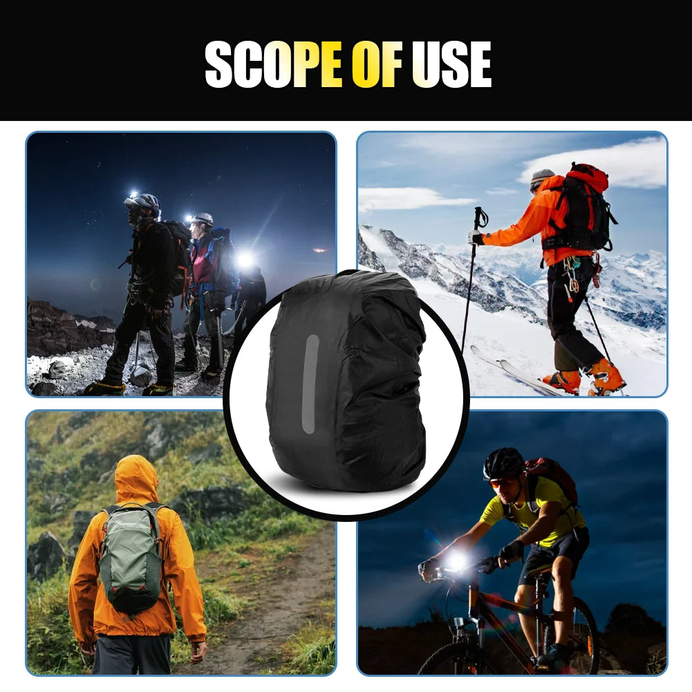 Waterproof Backpack Cover with Reflective Strips