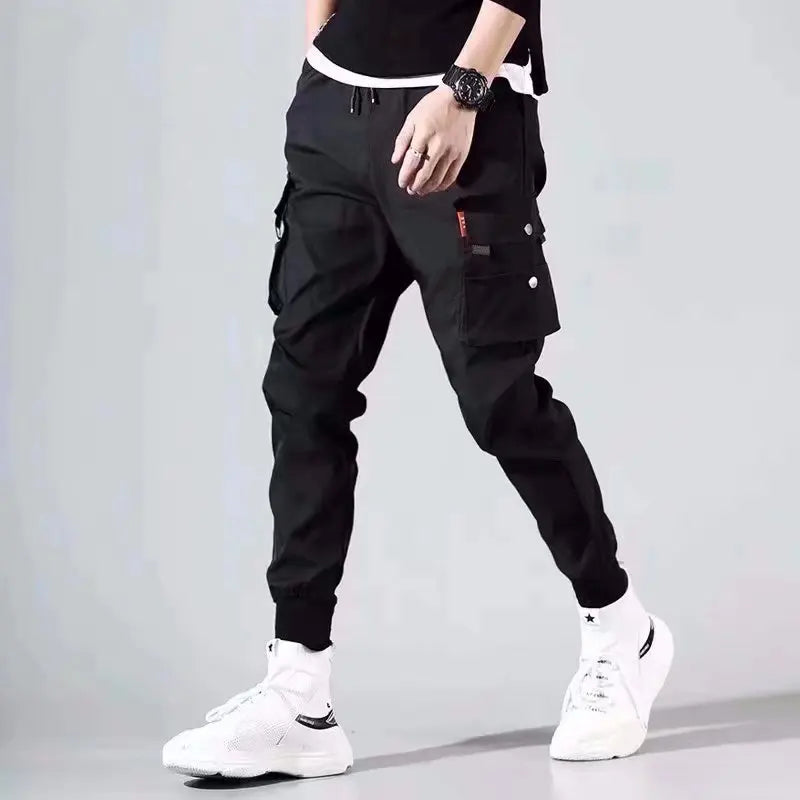 2024 New Trendy Solid Color Pants, Multi Flap Pocket Men's Cargo Pants, Loose Casual Outdoor Pants, Men's Work Pants oversized from China