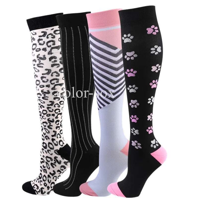 4 Pairs/Pack Compression Socks High Sports Socks