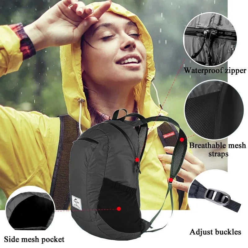 Ultra Lightweight 18L Portable Waterproof Nylon Outdoor Backpack