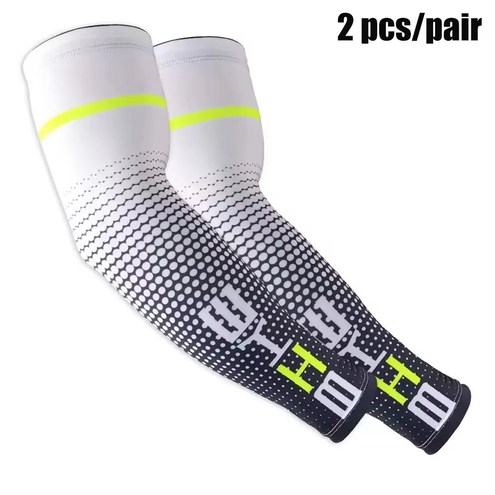 1 Pair Unisex Cycling Running Sports Sleeve Arm Cooling Sleeves UV Sun Protection Cuff Cover Protective Elastic Arm Sleeves New from China