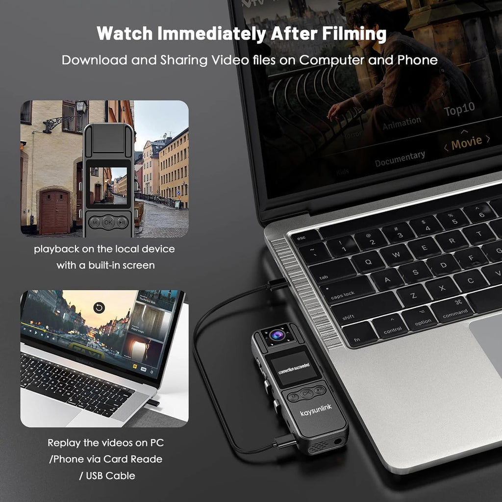 128GB Body Camera with Audio and Video Recording HD 1080P Body Cam 6HR Battery IR Cut Auto Night Vision Body Worn Camcorder