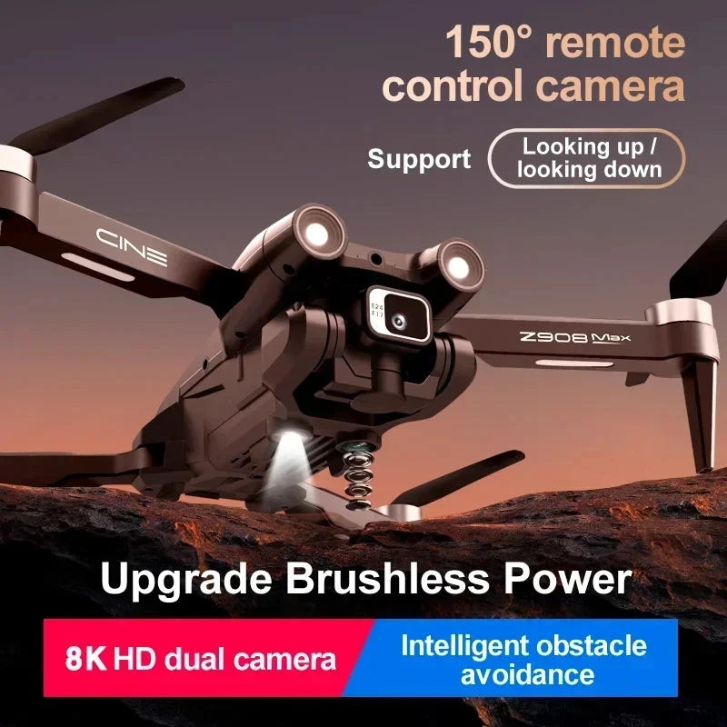 GPS Brushless 8K HD Dual Camera Drone with Obstacle Avoidance and 9000M RC Distance