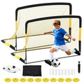 6x4ft Pop Up Soccer Goal Set Of 2 Backyard Soccer Net Portable Training Equipment With Ball Cones Pump For Kids Youth