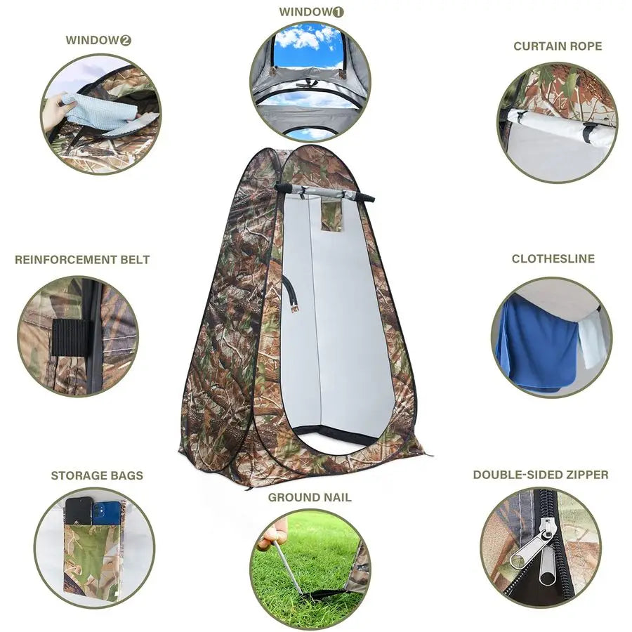 UPF40 Waterproof Portable Pop Up Privacy Shower Tent