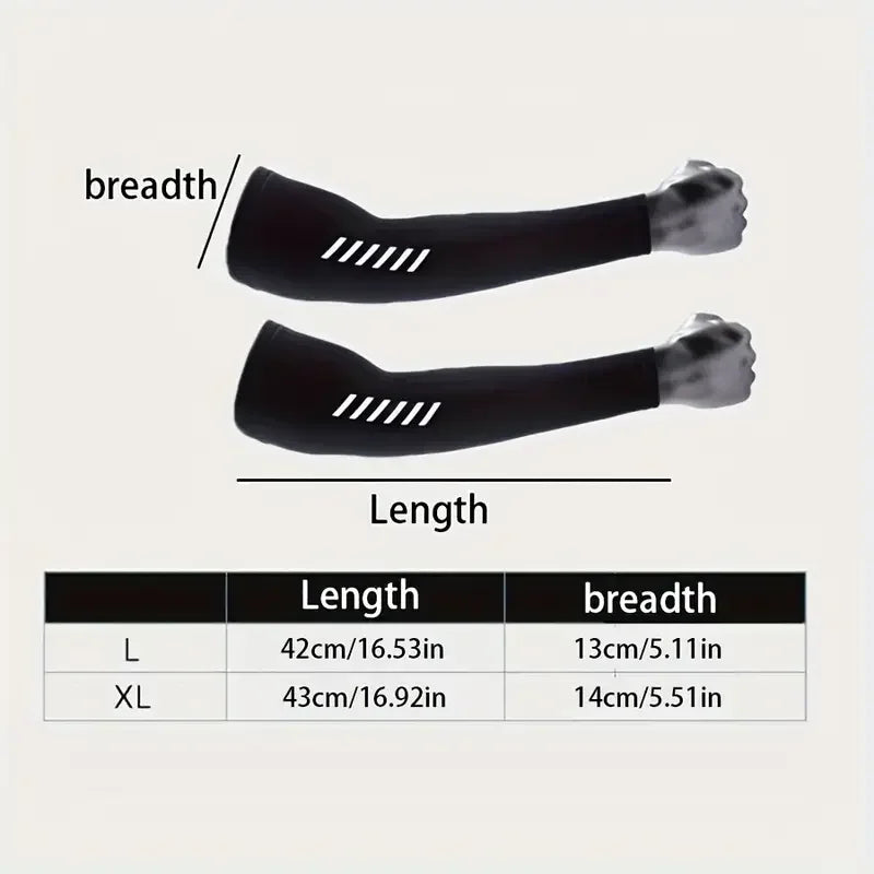 1 Pair Men's Lightweight Breathable Cooling Sports Sleeves Ice Silk Fabric Sweat-Absorbent for Cycling Fishing Running & Hiking from China