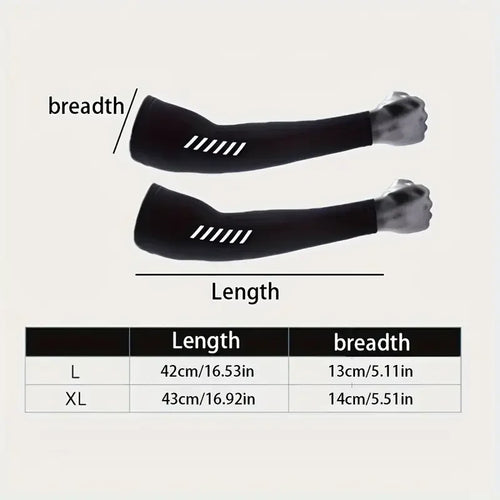 1 Pair Men's Lightweight Breathable Cooling Sports Sleeves Ice Silk Fabric Sweat-Absorbent for Cycling Fishing Running & Hiking from China
