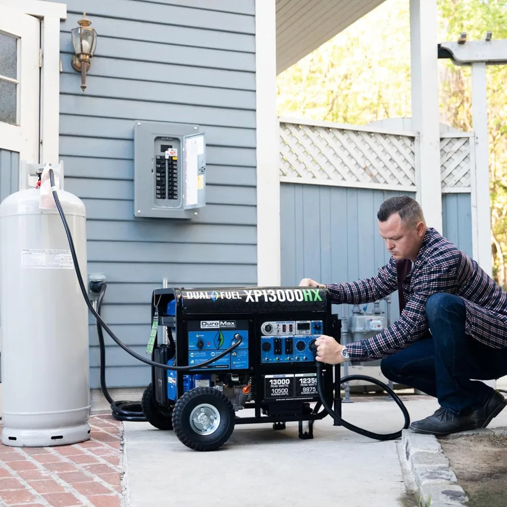 13000W Dual Fuel Portable Generator - Gas & Propane, Electric Start