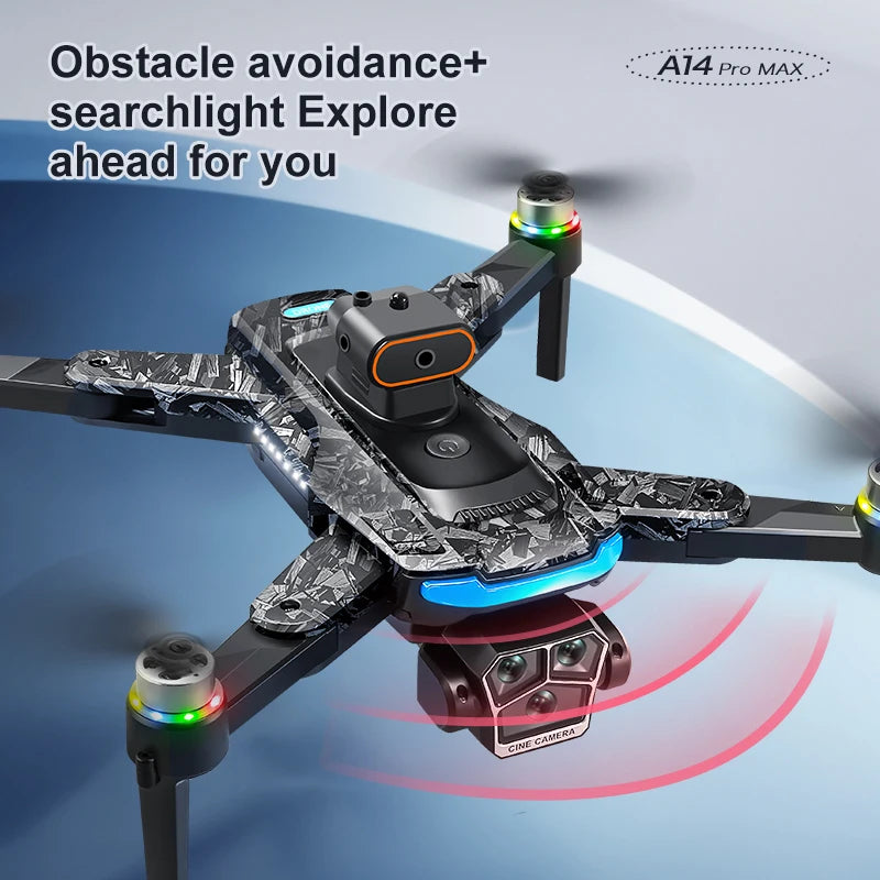 Upgrade A14 Pro Max 8K HD Dual-Camera 5G WIFI GPS Brushless Motor Optical Flow Obstacle Avoidance RC Drone
