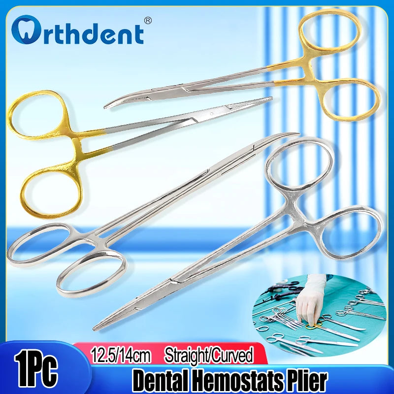 Hemostatic Forceps Stainless Steel Mosquito Locking Clamp Plier Tweezers (Curved/Straight)