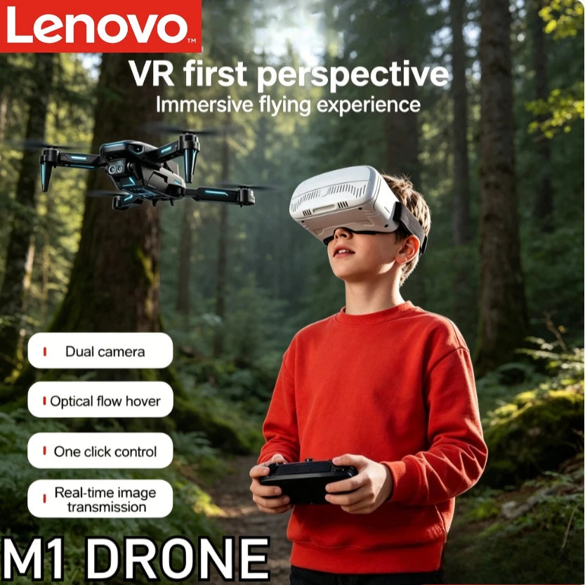 Lenovo M1 Portable Foldable Drone HD Camera Optical Flow Positioning VR Glasses Compatible RC Aerial Quadcopter from China