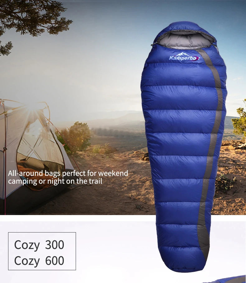 Kamperbox Sleeping Bag Winter Cold Down Sleeping Bag Camping Equipment Down Slippers Lightweight Sleeping Bag from China