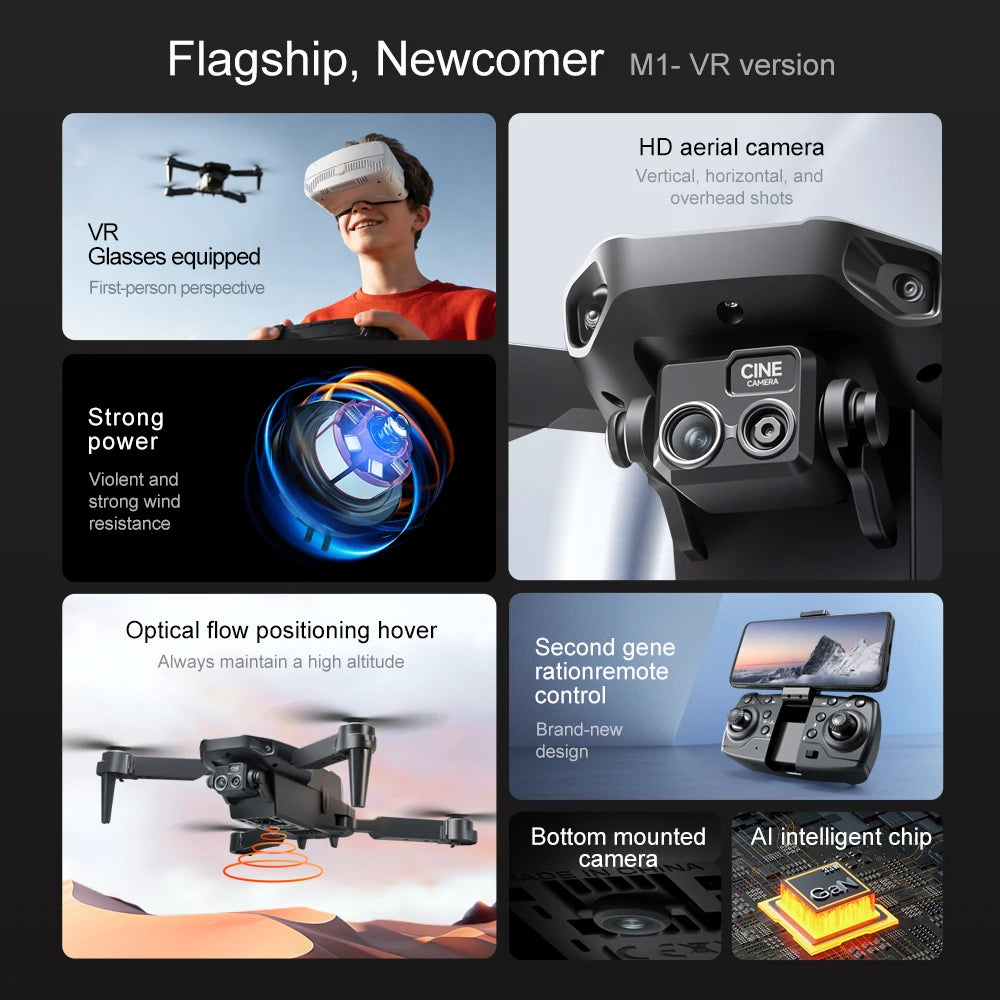 Lenovo M1/M1VR Foldable GPS Drone 4K HD Dual Camera Flow Positioning VR Glasses Portable Outdoor RC Aerial Quadcopter from China