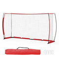 12x6ft Portable Soccer Goal Heavy Duty Metal Frame Foldable Backyard Soccer Net Fiberglass Support Training Equipment With Bag