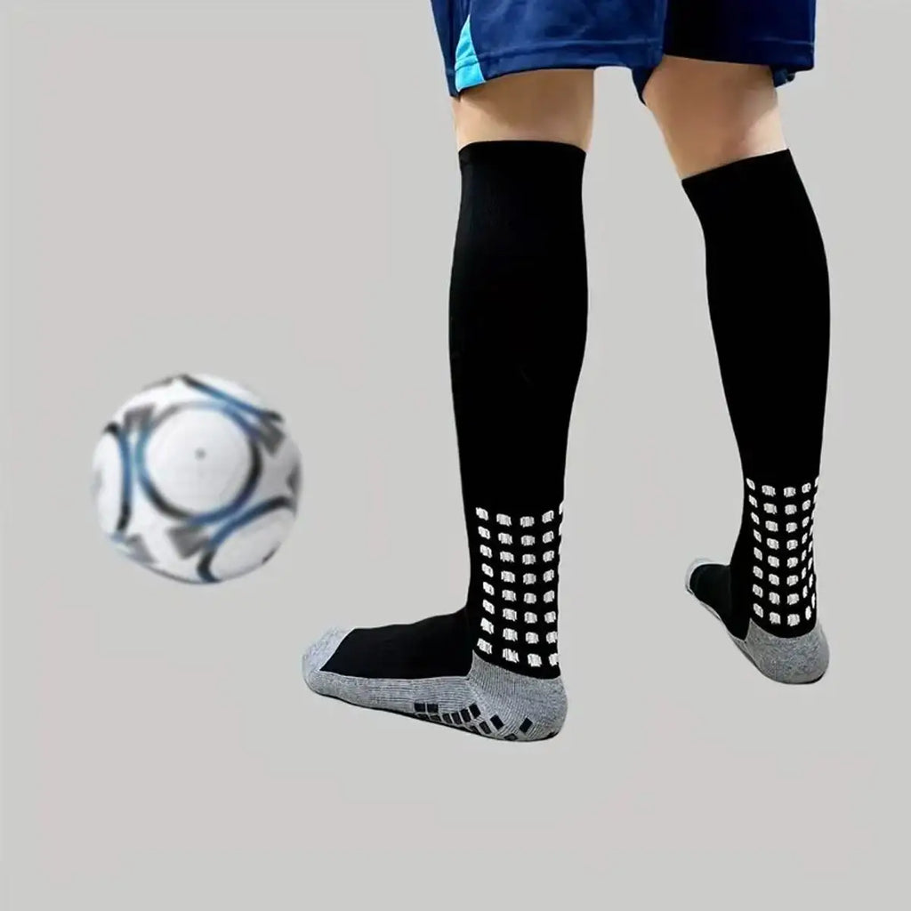 1 Pair Men's Soccer Socks Anti Slip Knee Socks Non Slip Grip Pads for Football Basketball Sports Grip Socks from China