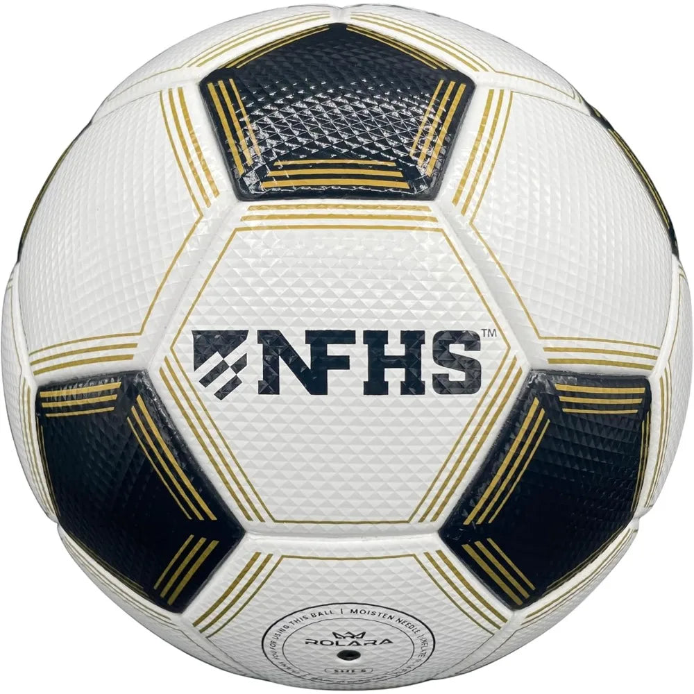 Gold Series NFHS Approved Thermal Bonded Korean PU Leather Professional Match Soccer Ball Size 5