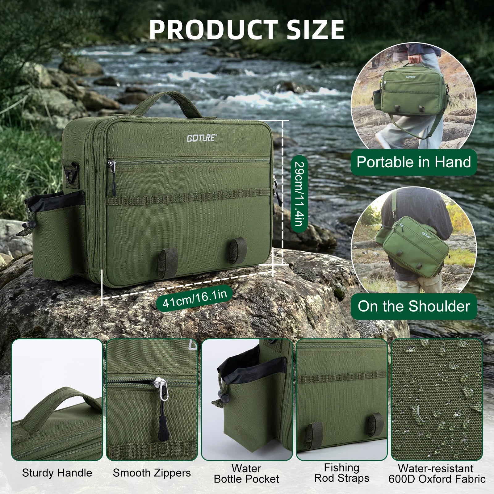 Goture Portable Complete Fly Fishing Rods Set 8-sections 9FT Fly Rod Reel Line Hooks Accessory Combo Full Fly Fising Rod Kit from China